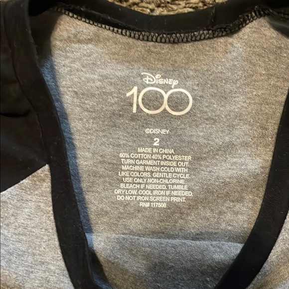 Torrid Gray and Black Mickey and Minnie 3/4 Sleeve Tee - Picture 3 of 7